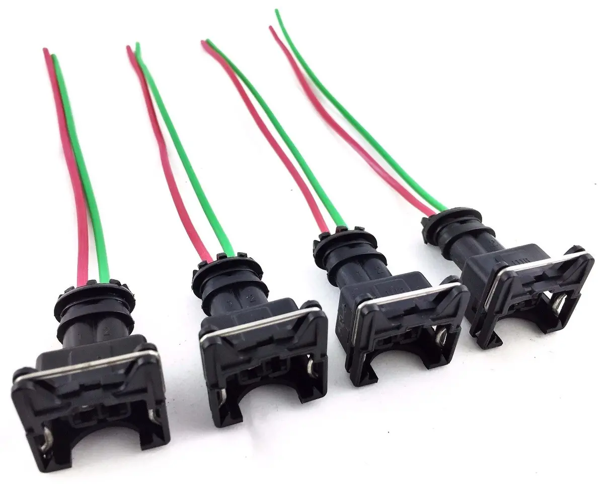 4 Rc Fuel Injector Connector Wiring Harness Plug Clips Bosch Ev1 Pigtail Obd1 Gm 1