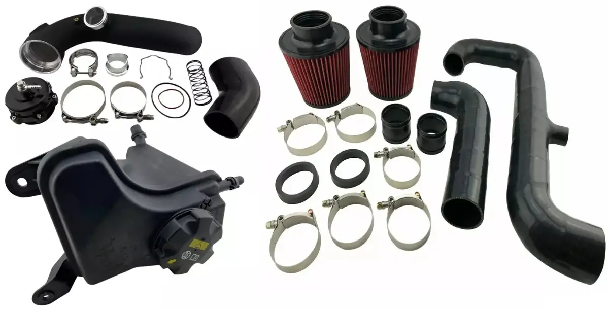 Charge Pipe 335D Coolant Reservoir Relocated Filters Fits N54 135I 335I E-Series 1