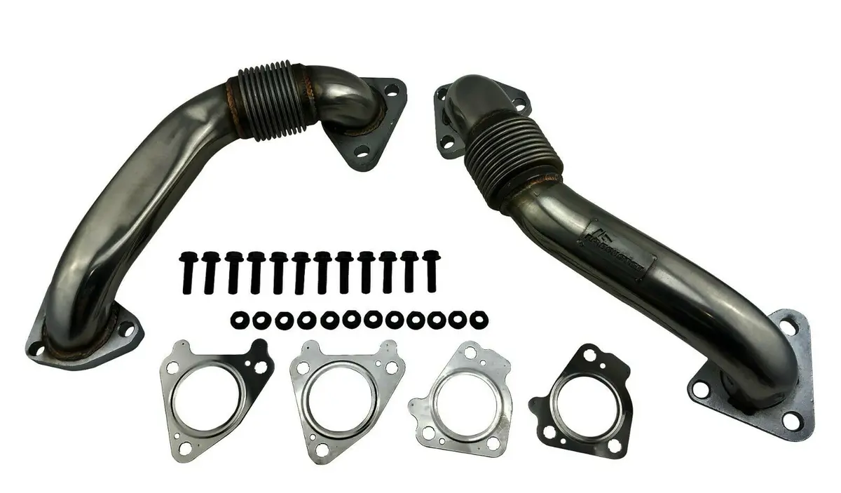 Exhaust Upgrade Manifold Up Pipes Set For 2001-2016 Gm Turbo Diesel 6.6L Duramax 1