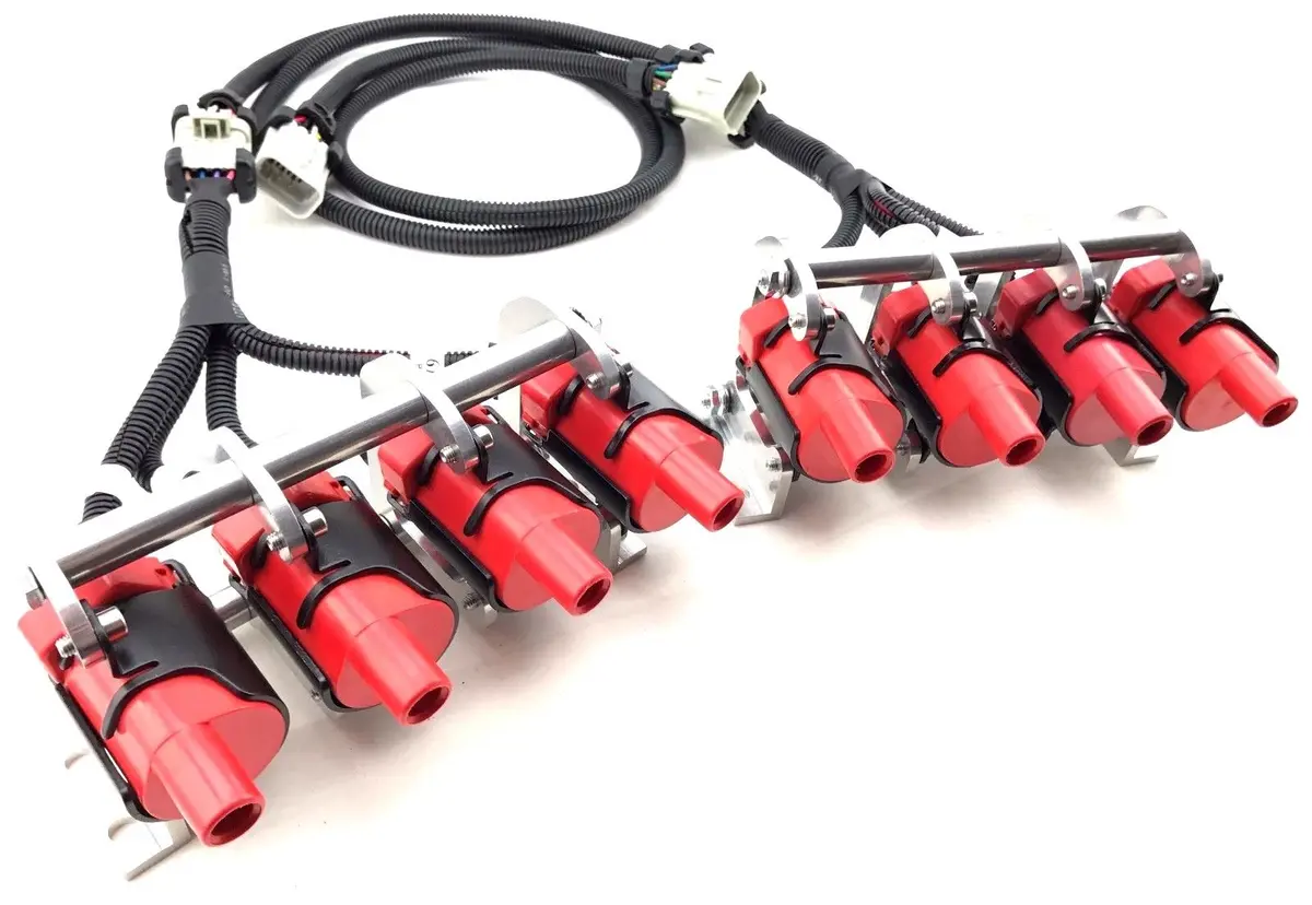 8 D585 Ignition Coils Remote Mounting Bracket W/ 36" Wire Extension Ls2 Ls3 Ls7 1