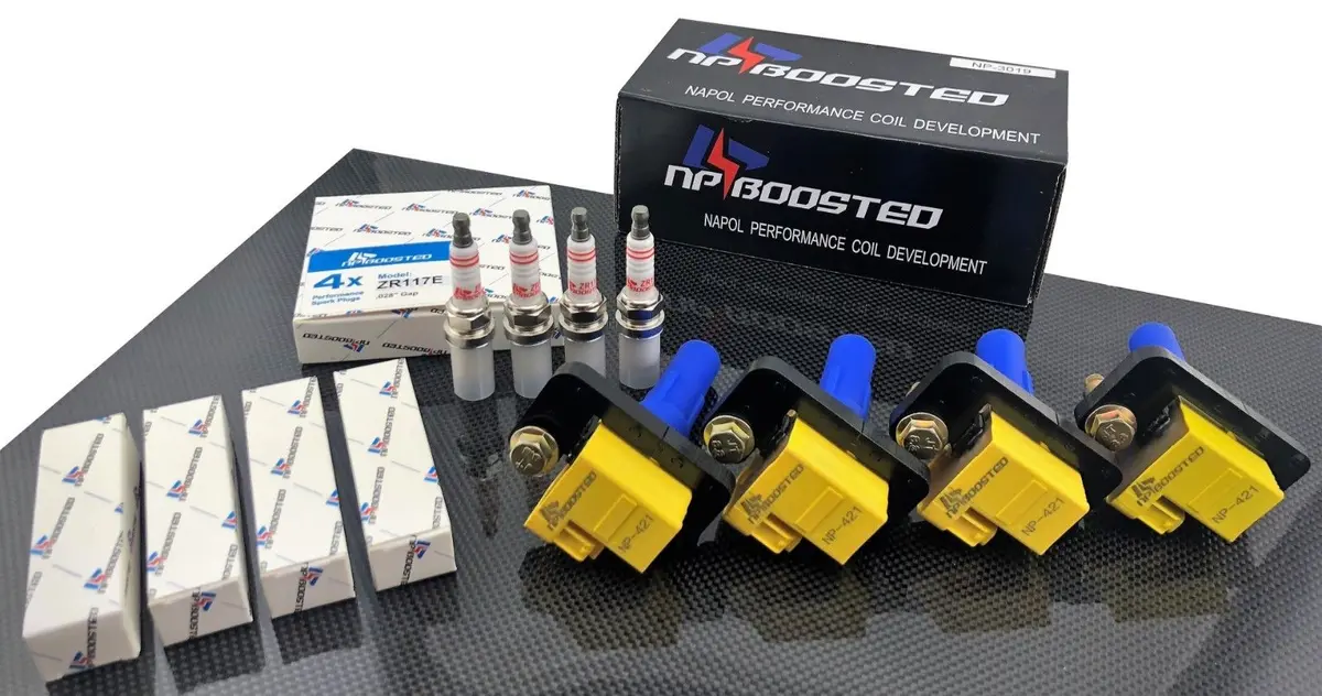 4 Pack Ignition Coils For Jdm Subaru Ej20 Ej205 Ej206 Ej207 Ej208 W/ Spark Plugs 1