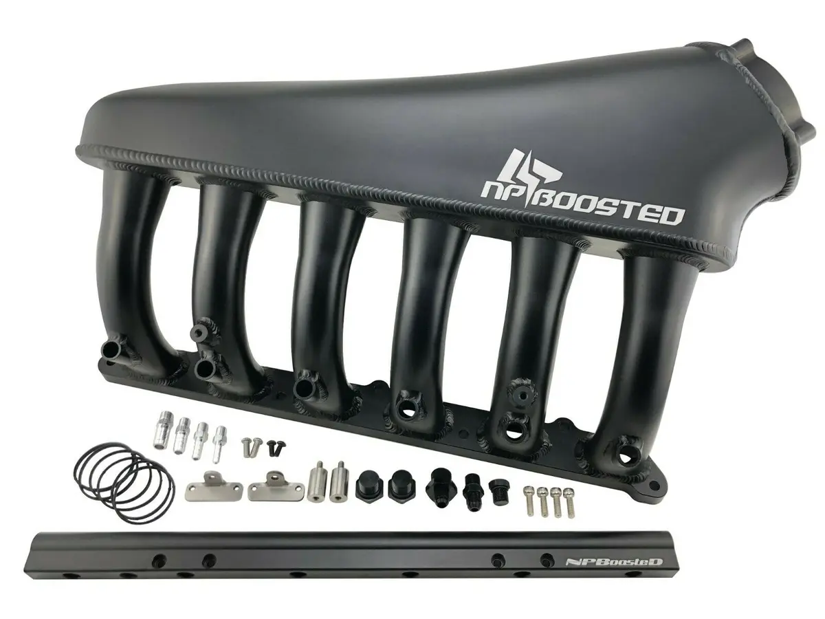 Forward Facing Billet Intake Manifold + Fuel Rail For Bmw N54 3.0L I6 Twin Turbo 1