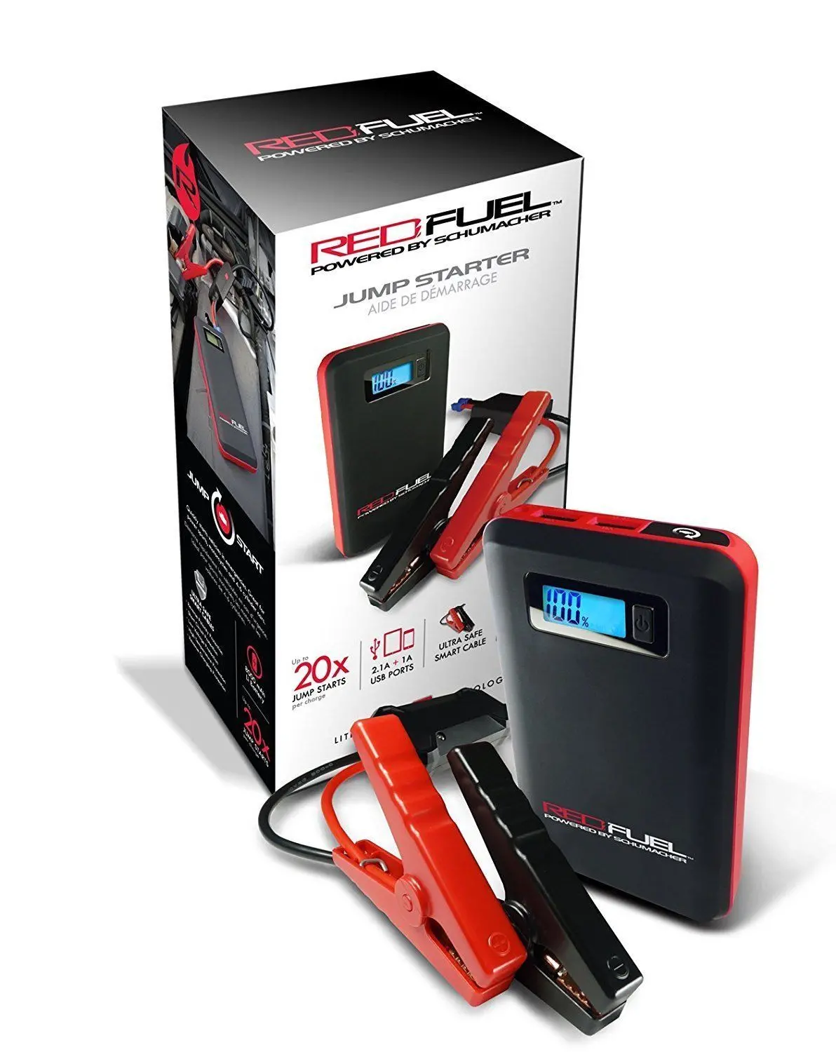 Schumacher Sl65 Red Fuel "8000Mah" Lithium Power Jump Starter & Portable Power 1