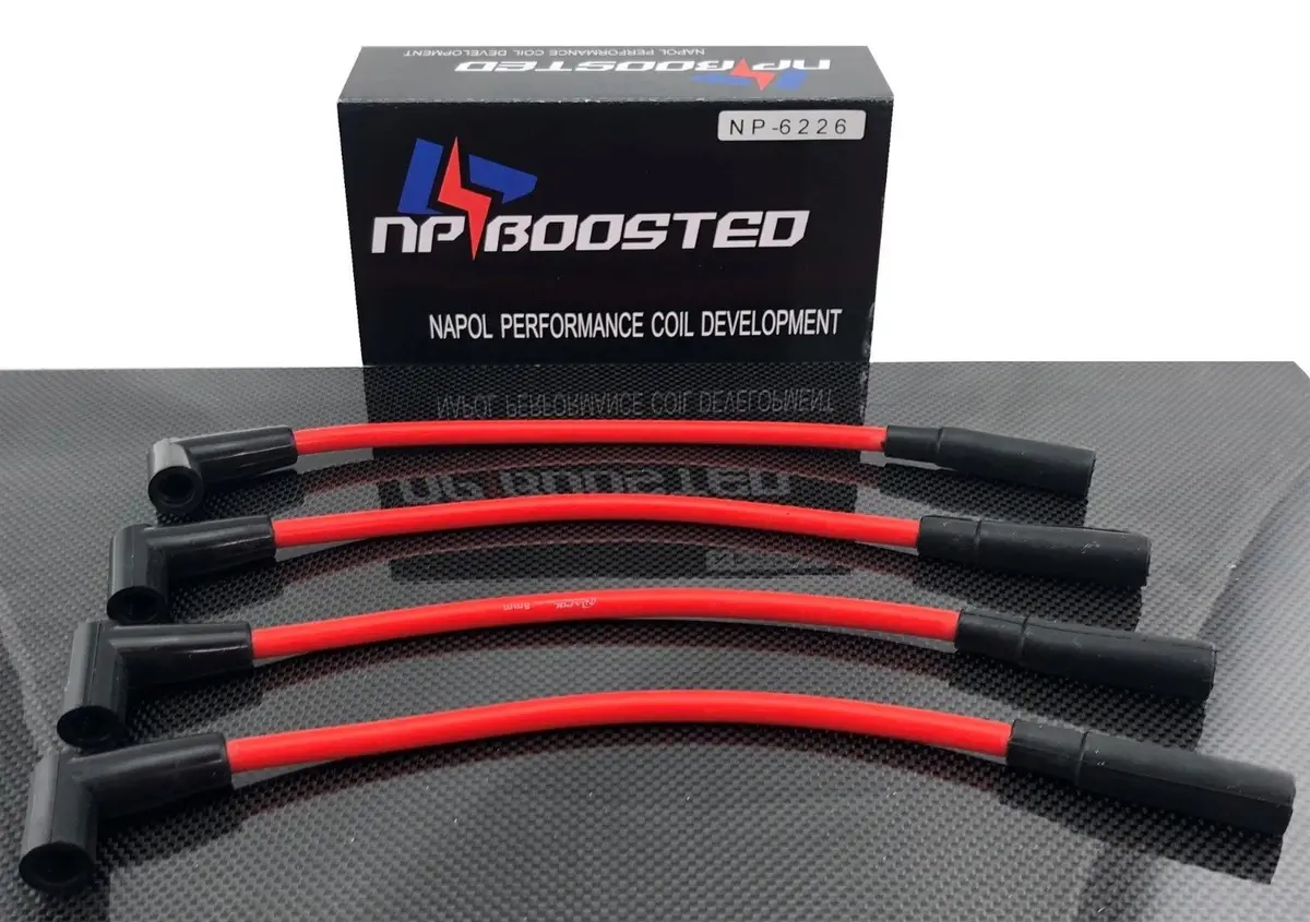 4 Spark Plug Ignition Wire Set 8Mm Universal For Igna1 Smart Coils Aem 556-112 1