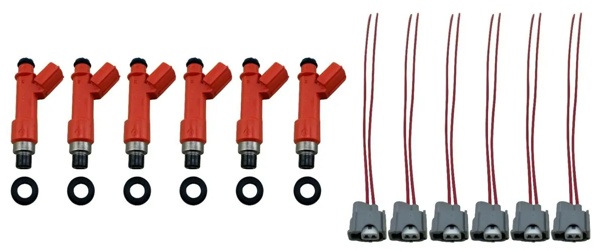 850Cc Fuel Injector X6 W/ Wire Clips For 1Jzgte 2Jzgte Rb20det Rb26dett Ca18det 1