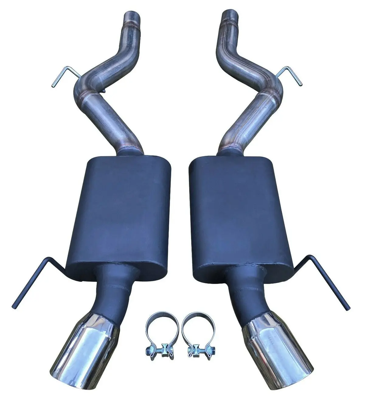 Dual 3" Exhaust System W/ Mufflers For 2015 2016 2017 Ford Mustang Gt 5.0L V8 1