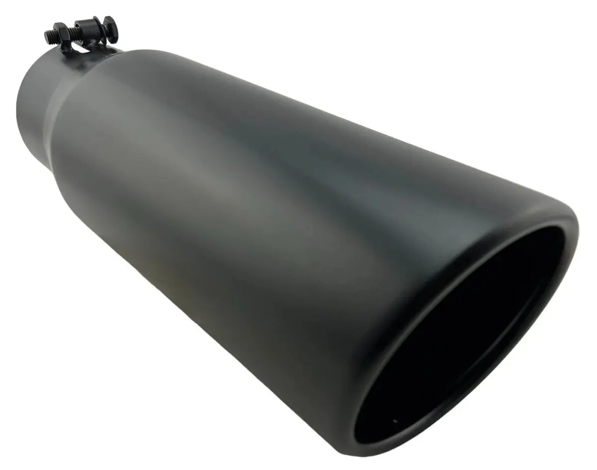 Diesel Black Stainless Steel Bolt On Exhaust Tip 4" Inlet - 5" Outlet - 15" Long 1