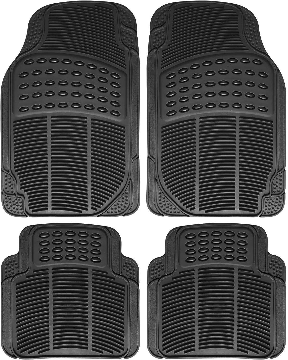 Car Truck Suv Floor Mats 4 Pack All Season Flexible Rugged Mat Carpet Protection 1