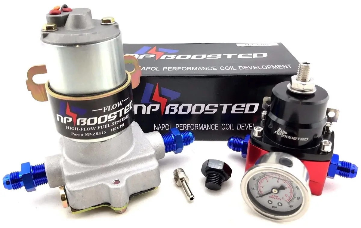 140 Gph Hot Rod Racing Electric Fuel Pump Kit With Reg & Gauge 14 Psi Universal 1