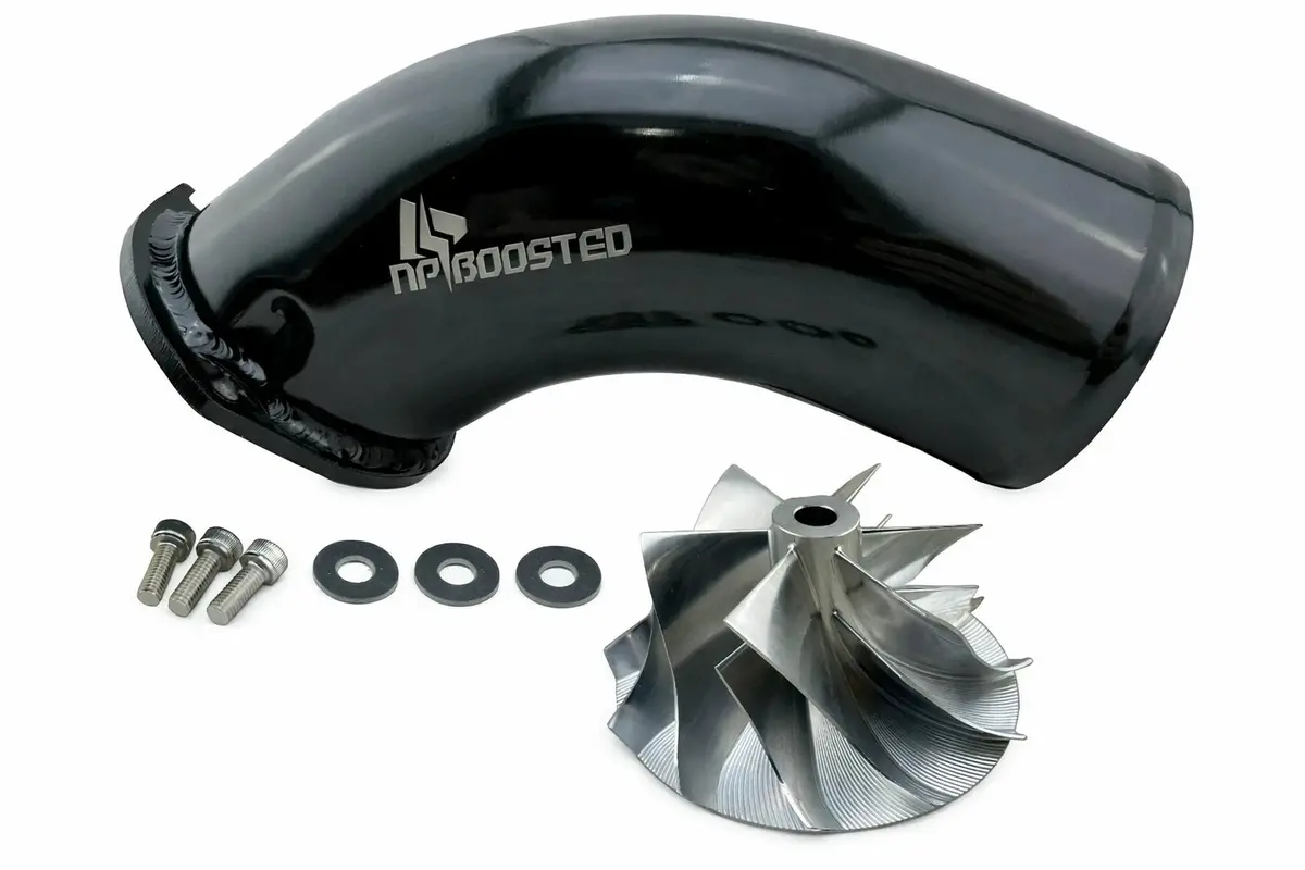3.5" Hi Flow Turbo Inlet Air Intake Elbow Horn For 01-04 6.6L Duramax Diesel Lb7 1