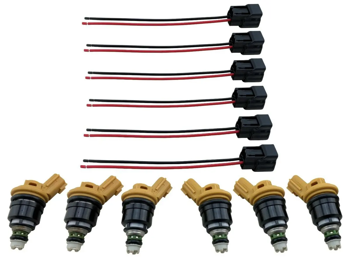 6 Side Feed Fuel Injectors 555Cc For Nismo Sr20det Rb25det Vg30dett Ka24 S13 S14 1