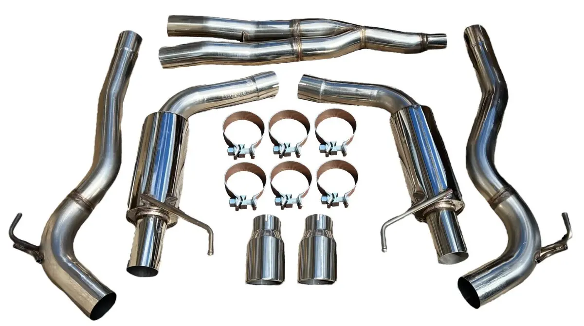 3" Dual Exhaust System W/ 4" Outlets For 2015+ Mustang 2.3L Ecoboost Turbo 4 Cyl 1