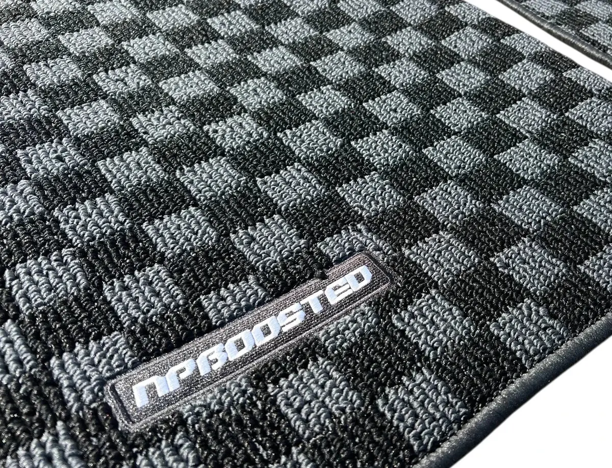 4 Jdm Import Cars Japan Checkered Black Gray Floor Mat Interior Carpet Universal 2