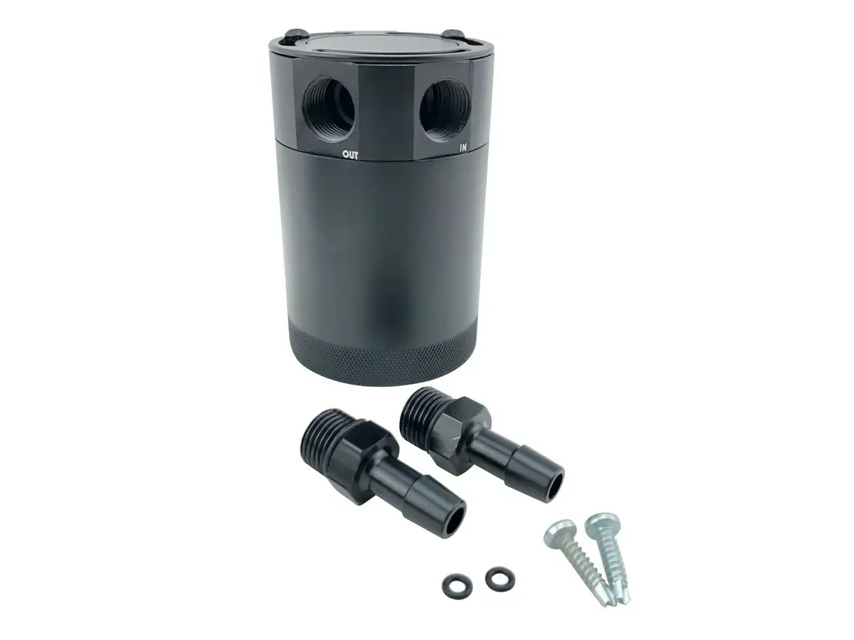 Universal 2 Port Oil Catch Can Tank Kit Air Oil Separator System & Mount Bracket 1