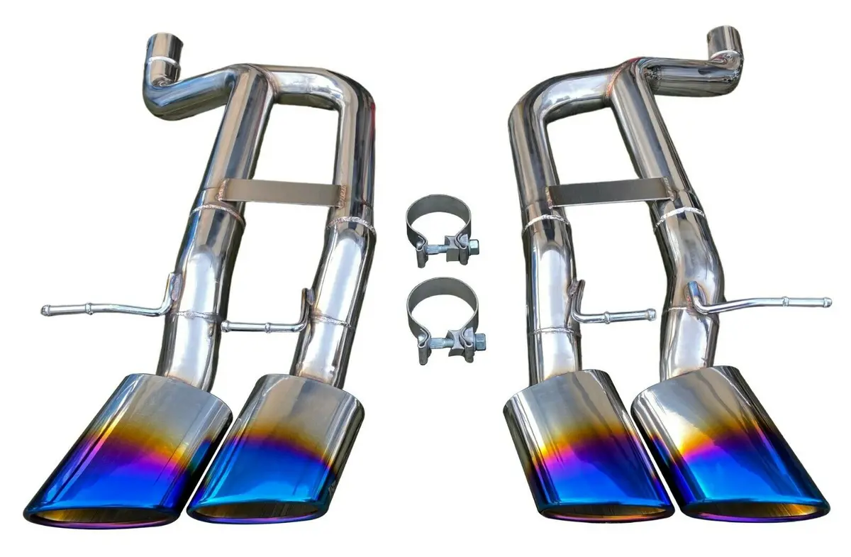 Axle Back Quad Burnt Tip Hiflow Exhaust For 2006-2010 Bmw M5 5.0L S85 V10 E60 5L 1