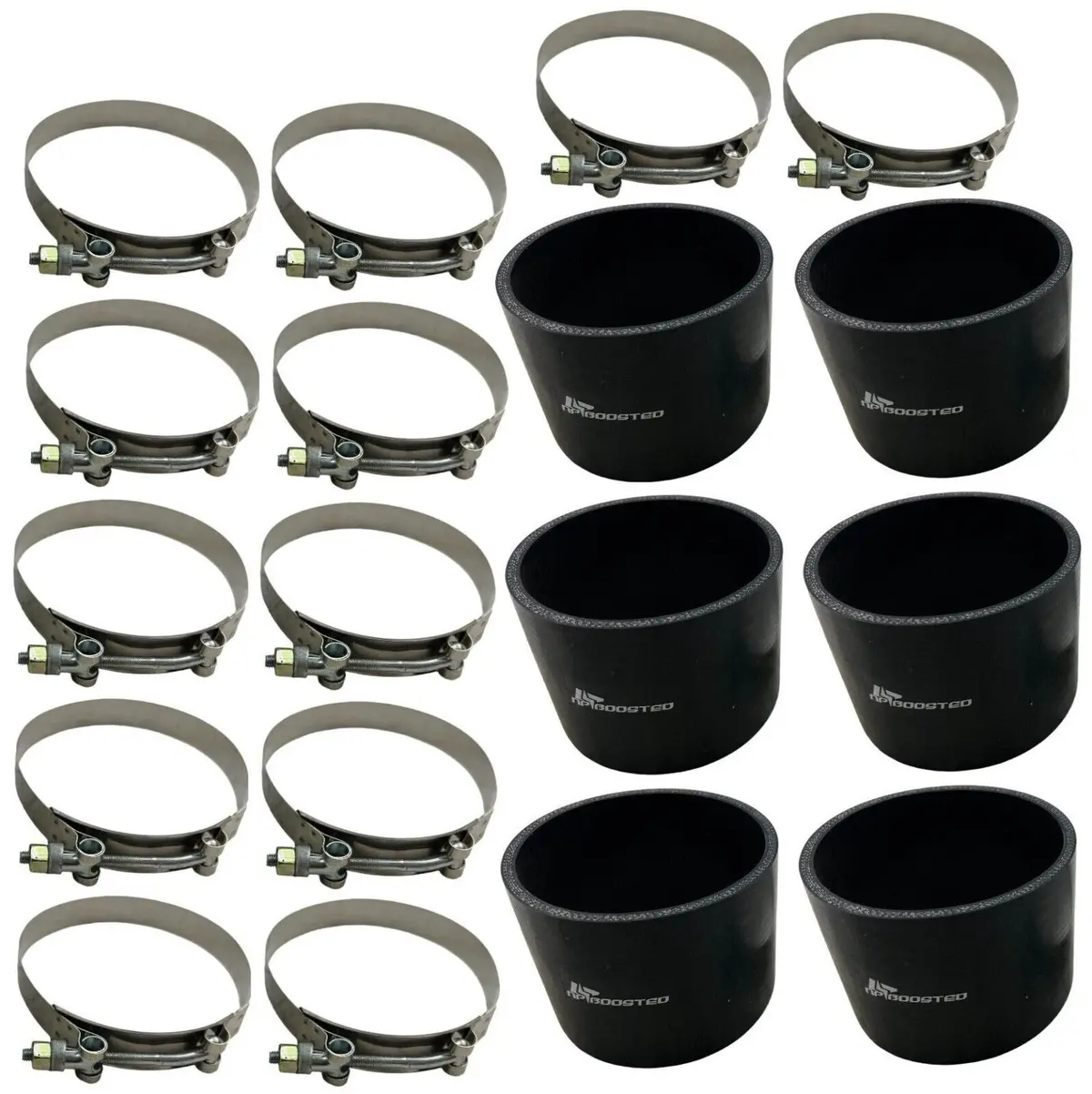 6 Couplers 4" Inch & 12 T-Bolt Clamps 102Mm Turbo Chargepipe Intake Piping Tbolt 1