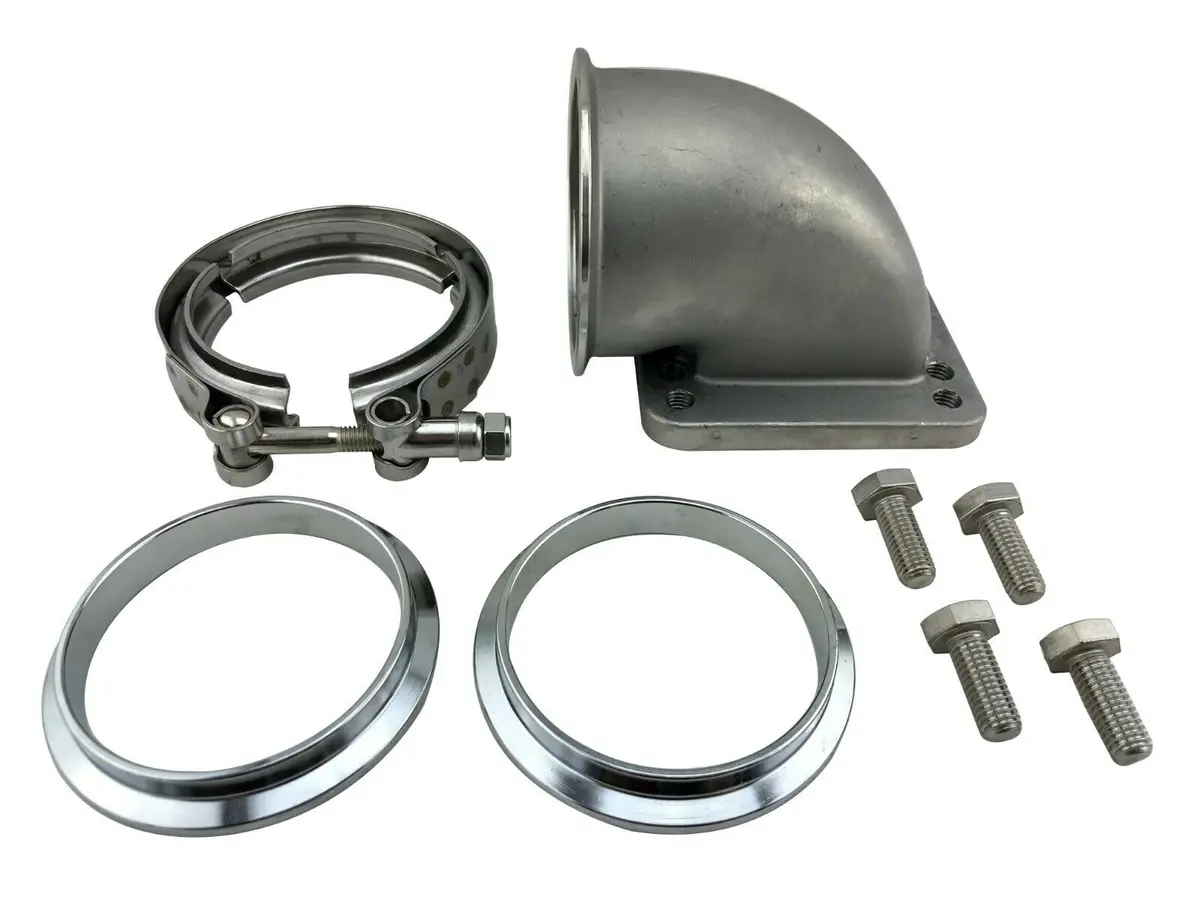 3" Vband Cast Elbow Adapter Flange Mounting Bolts For Exhaust Manifold To T4 T3 1