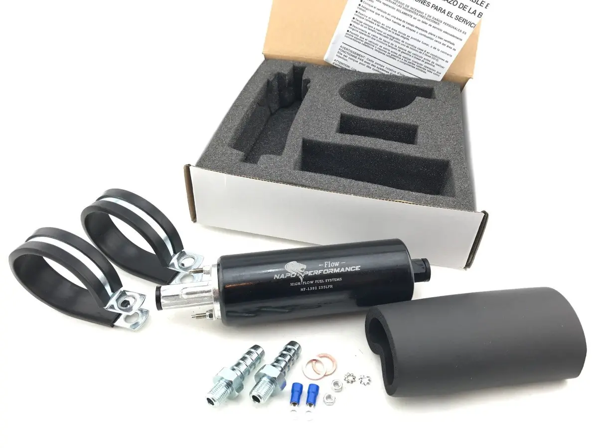Universal High Flow Fuel Pump Kit Hi Pressure External Inline 255Lph Fits Gsl392 1