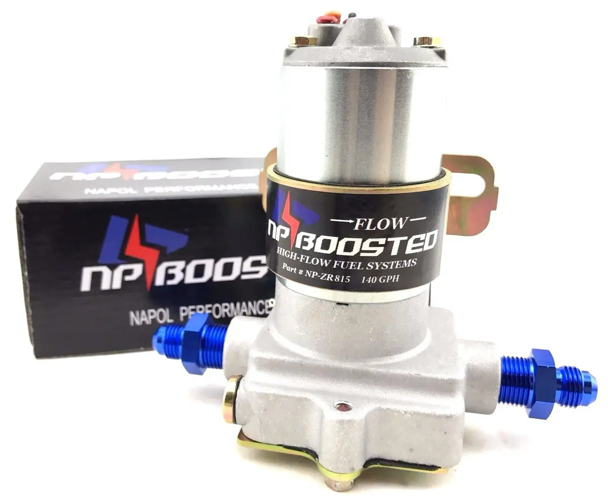 140Gph Electric Fuel Pump Inline External Setup Hotrod Carb Setup & An6 Fittings 1