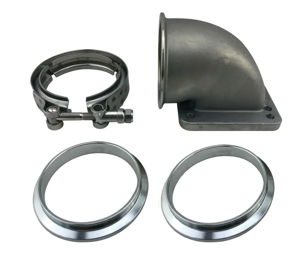 3" Vband 90 Degree Elbow Adapter Flange For Exhaust Manifold To T4 & T3 Turbo 1