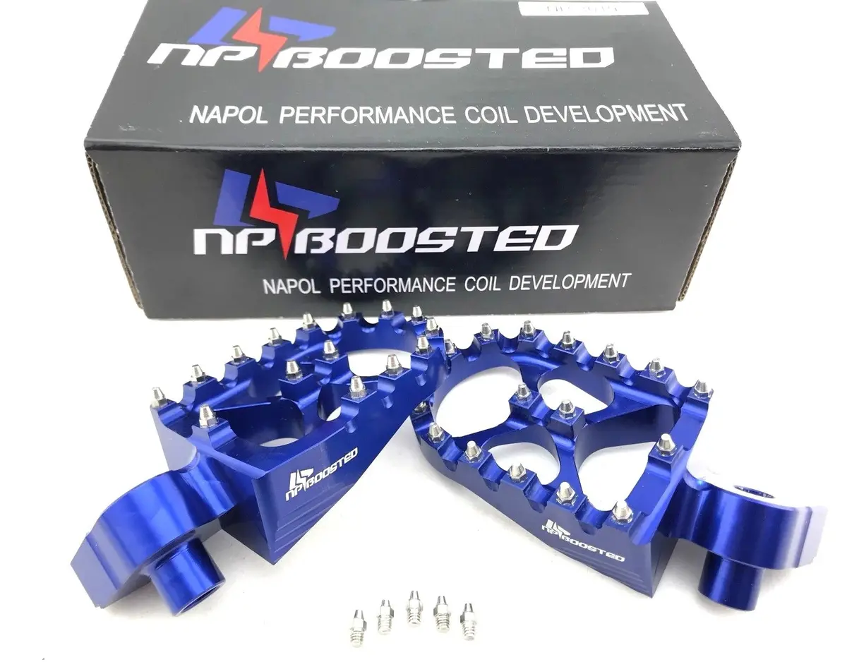 Cnc Custom Billet Wide Fat Foot Pegs Yamaha Yz85 Yz125 Yz250 Yz250f Yz450f Blue 1