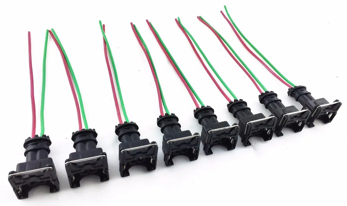 8 Fuel Injector Connector Wiring Plugs Clips Fit Ev1 Obd1 Pigtail Lt1 Ls1 Lt6 Gm 1