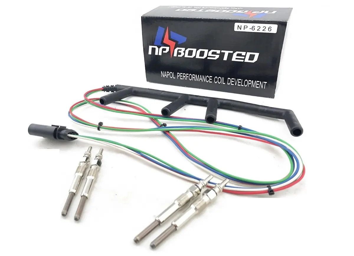 Vw 4 Wire Glow Plug Wiring Harness & Glow Plugs Mk4 Golf Jetta Beetle Tdi 02-03 1