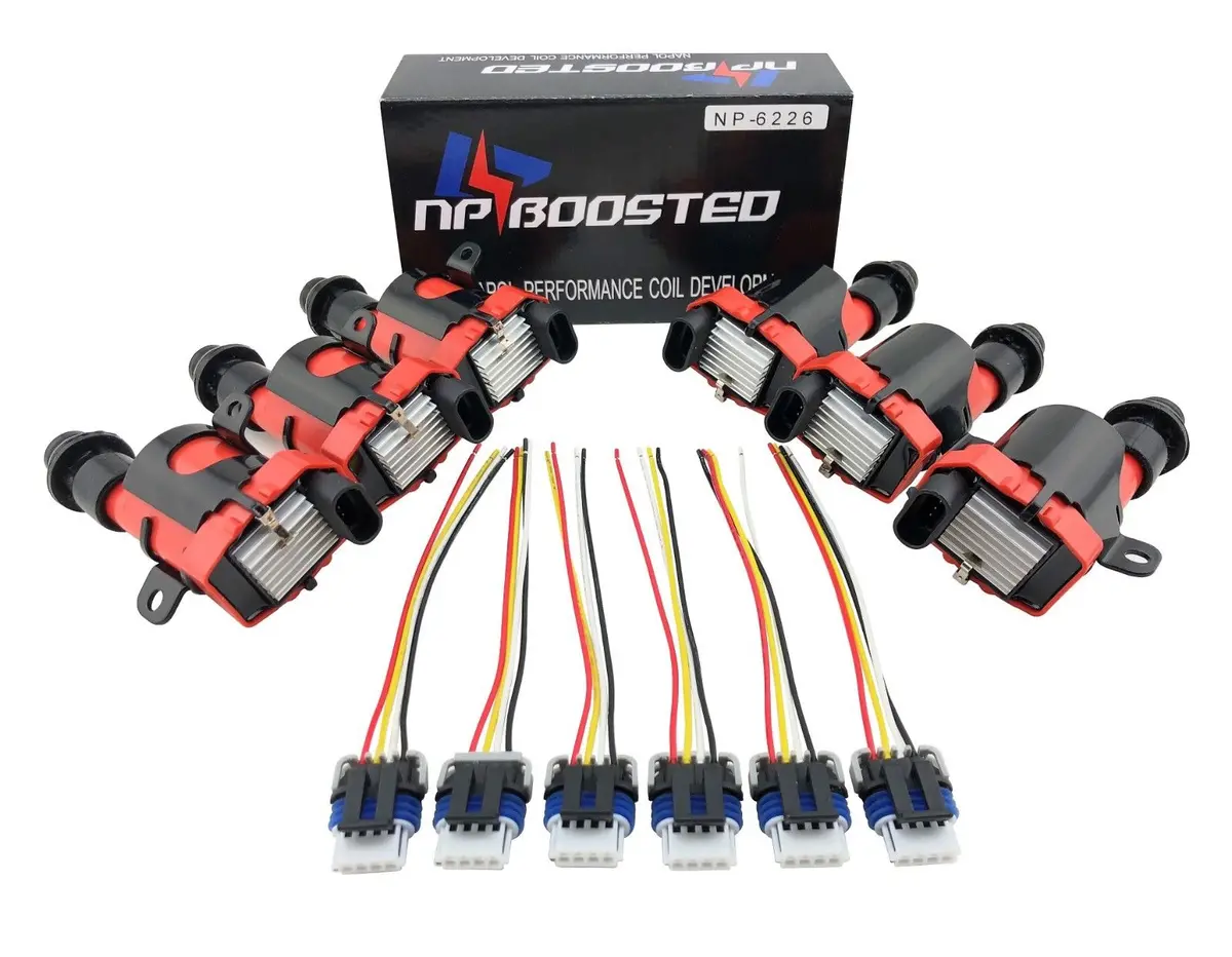 6 Pc Lq9 D585 For 1Jz 2Jz Universal Ignition Coils Conversion W/ Wiring Pigtails 1