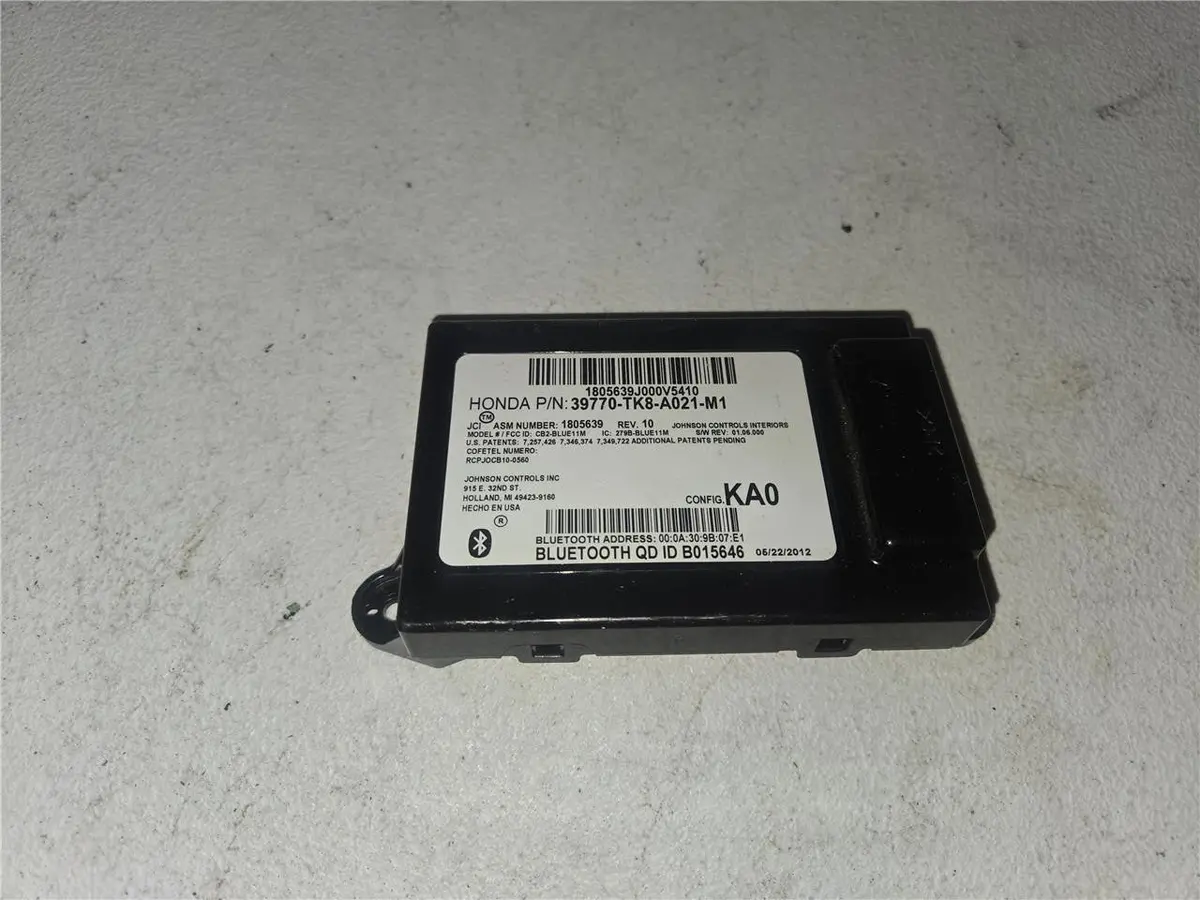 2011 - 2013 Honda Odyssey Bluetooth Communication Control  39770-Tk8-A021-M1 Oem 1