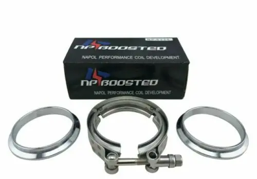 4" Inch Stainless Steel V Band Vband 1 Clamp & 2 Flanges Turbo Exhaust Down Pipe 1