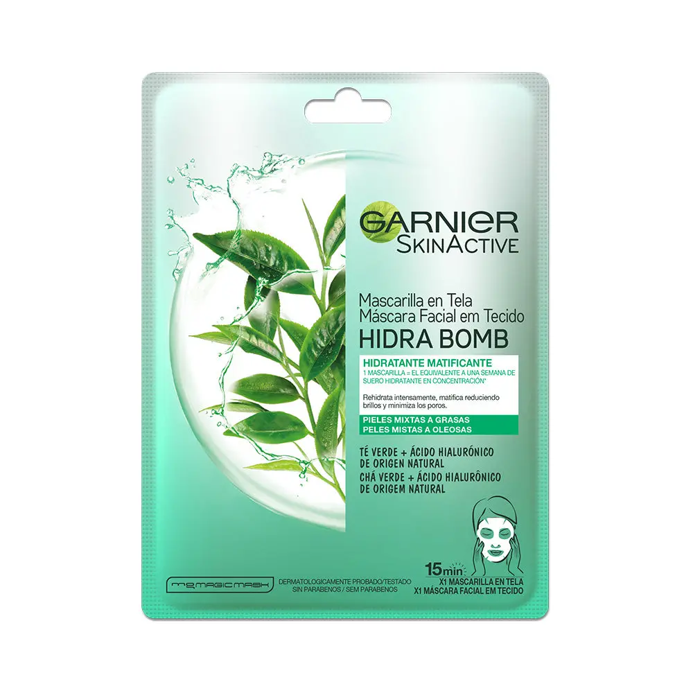 Te Verde Skin Active Hidra Bomb Marcarilla En Tela Para Pieles Mixtas Y Grasas- Garnier 1