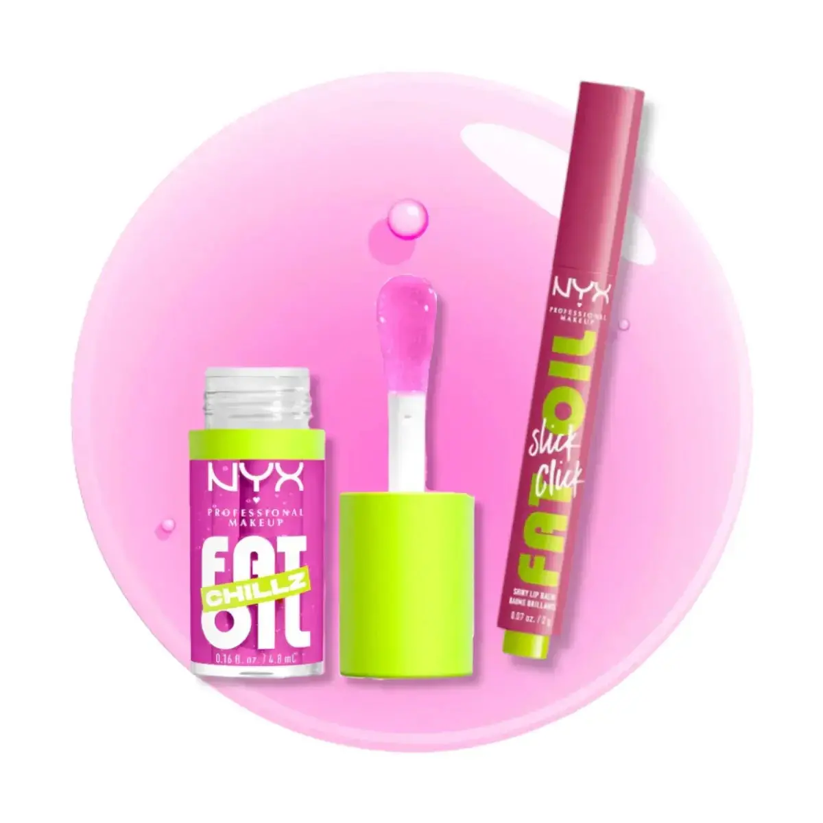 Dúo Bálsamo + Lip Gloss Fat Oil Strawberry - Nyx Professional Makeup 1