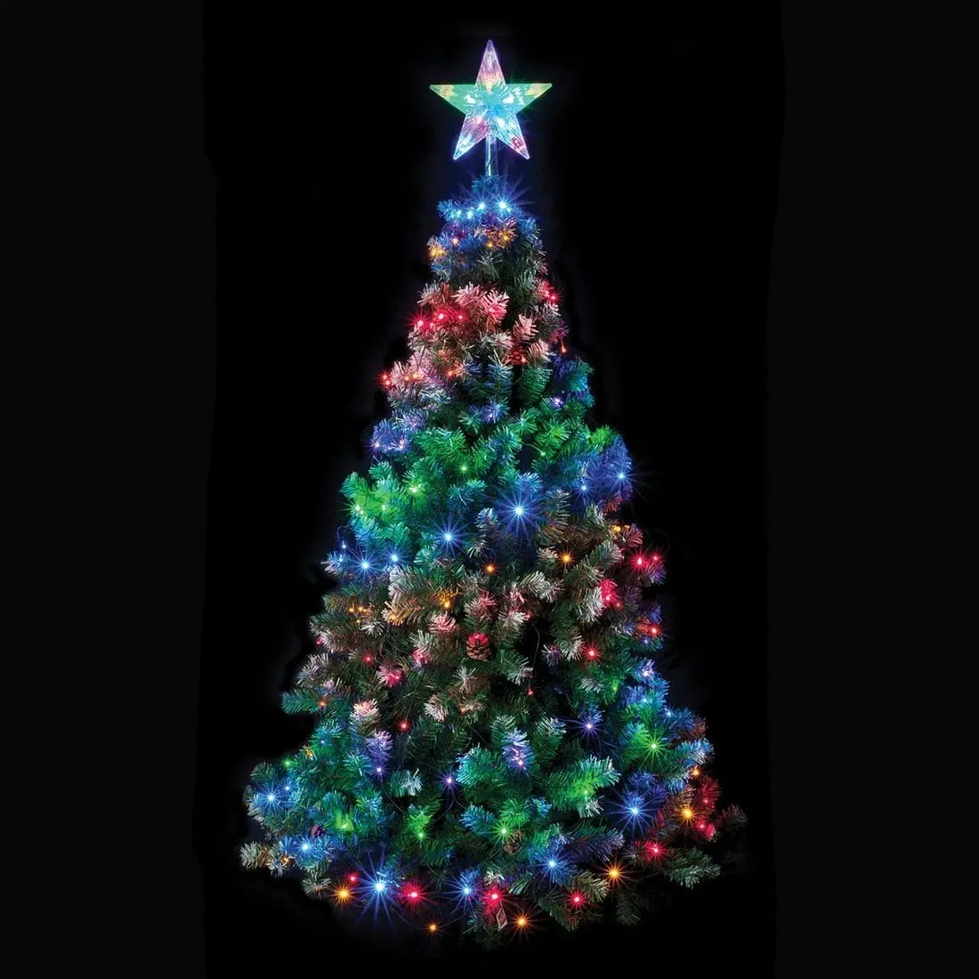 160 Multi Coloured Led Chasing Net Light With Star 1