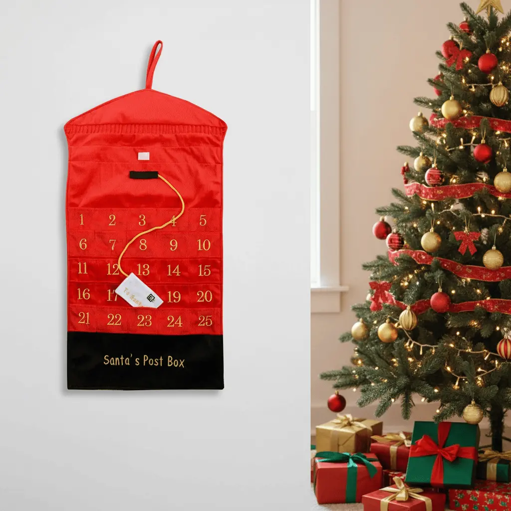 Red Post Box Advent Calendar Christmas Decoration New 1