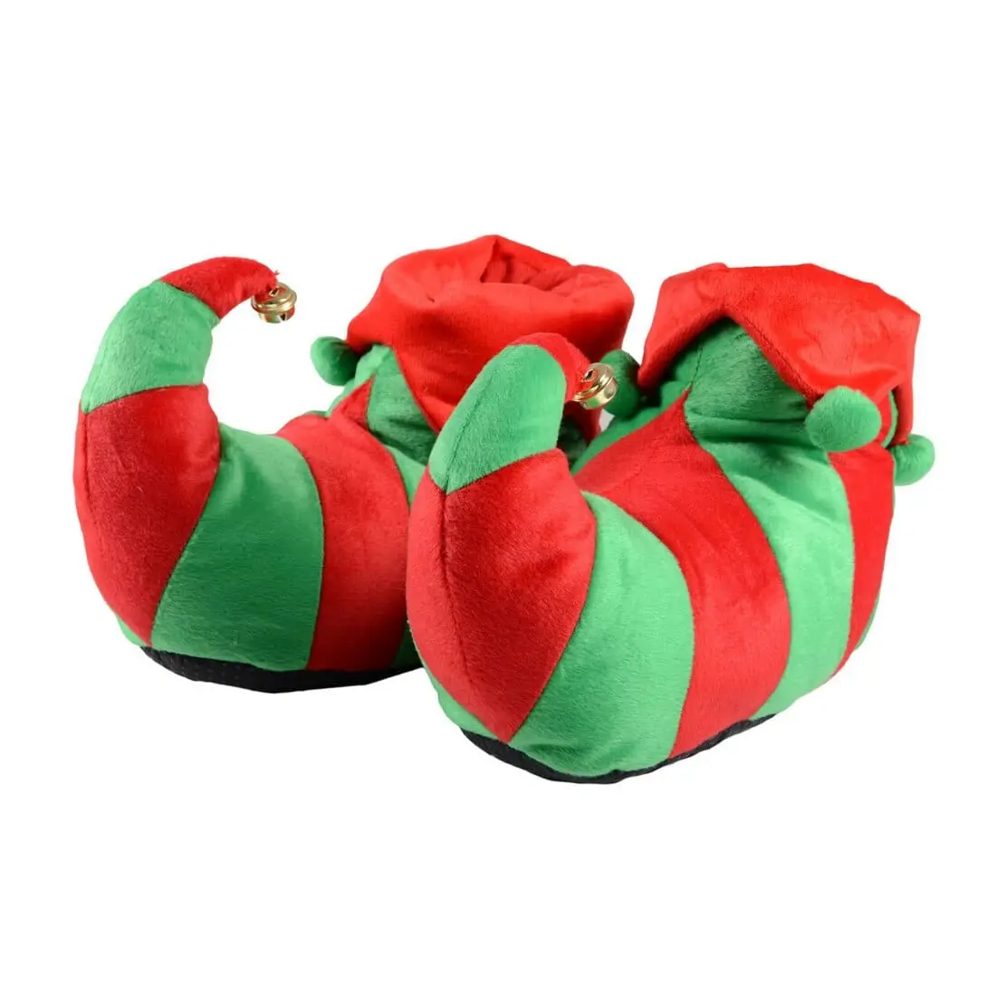Mens Novelty Christmas Elf Slippers With Bell & Curly Toes 2