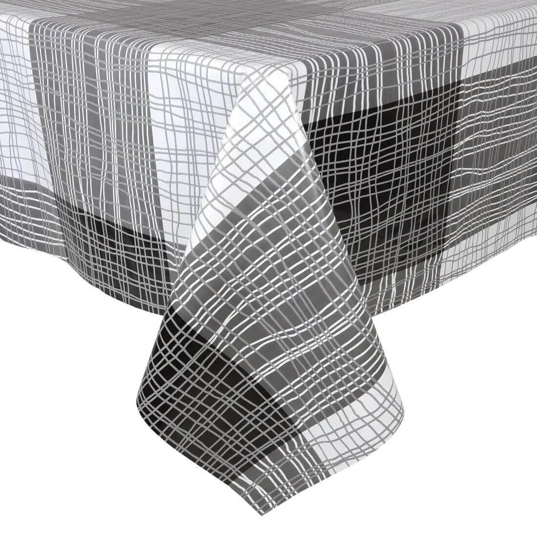 Monochrome Lines Large Tablecloth Wipe Clean Pvc Vinyl Table Cover 1