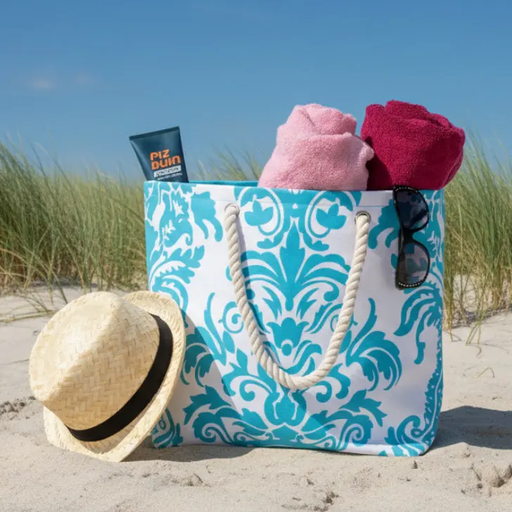 Womens Floral Canvas Beach Shoulder Bag Shopping Tote (Slight Seconds) 1
