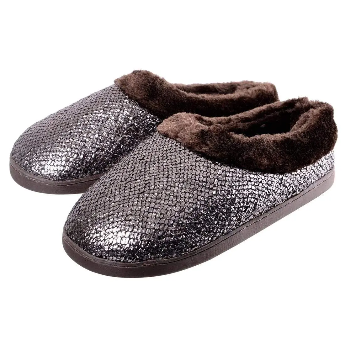 Womens Chloe Slip On Mule Slippers With Faux Fur Lining 3