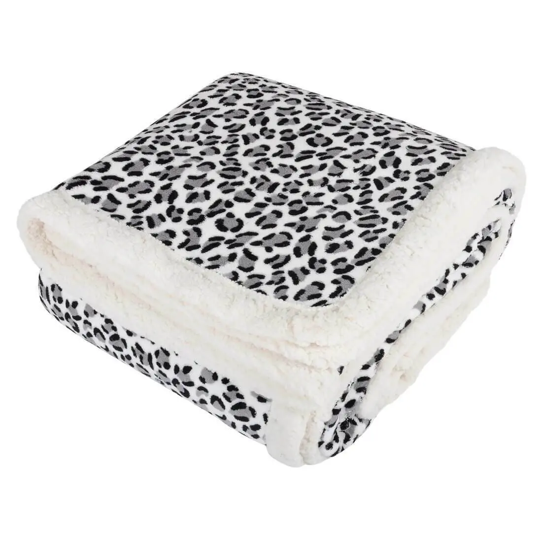 Animal Print Fleece Blanket With Sherpa Trim 2 Sizes 4