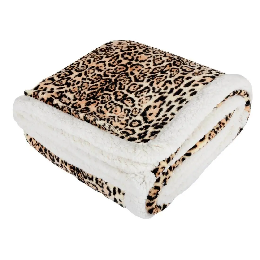 Animal Print Fleece Blanket With Sherpa Trim 2 Sizes 6