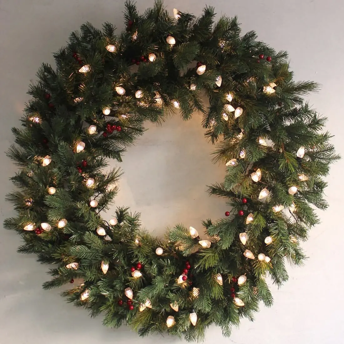 60"/40" Giant Pre-Lit Led Christmas Wreath Outdoor Decoration 1