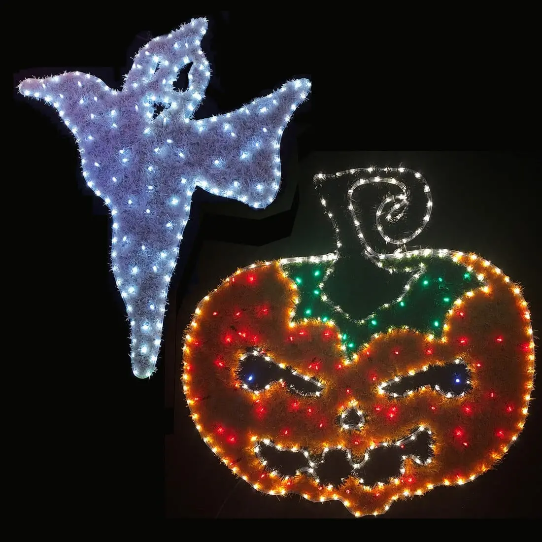 Halloween Tinsel Static Rope Light Decoration Ghost/Pumpkin 1