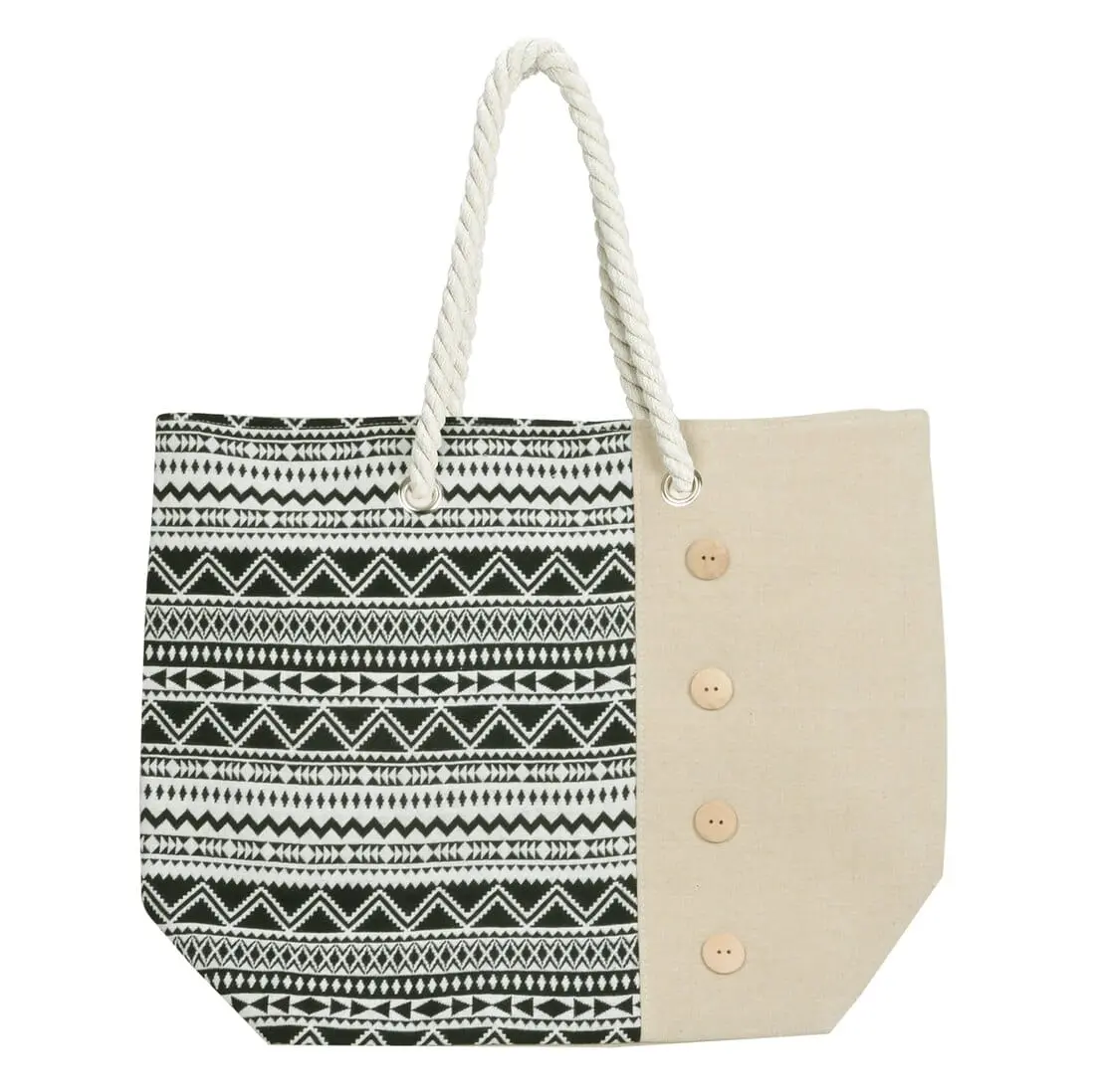 Womens Aztec Canvas Beach Shoulder Bag Shopping Tote 1