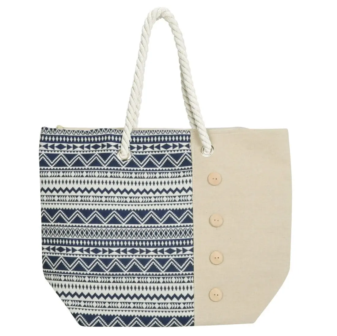Womens Aztec Canvas Beach Shoulder Bag Shopping Tote 2