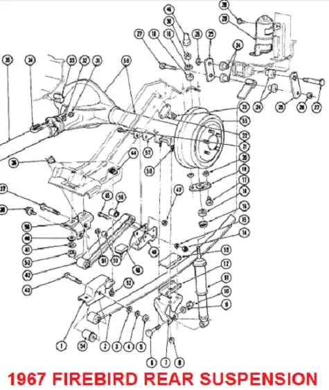 Entered 67 Firebird Rear Suspension, Drawing 1