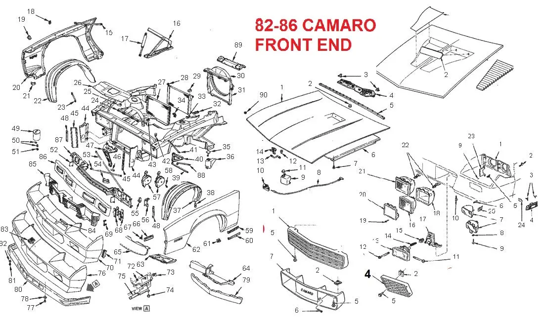 Entered 82-86 Camaro Front End , Drawing 1