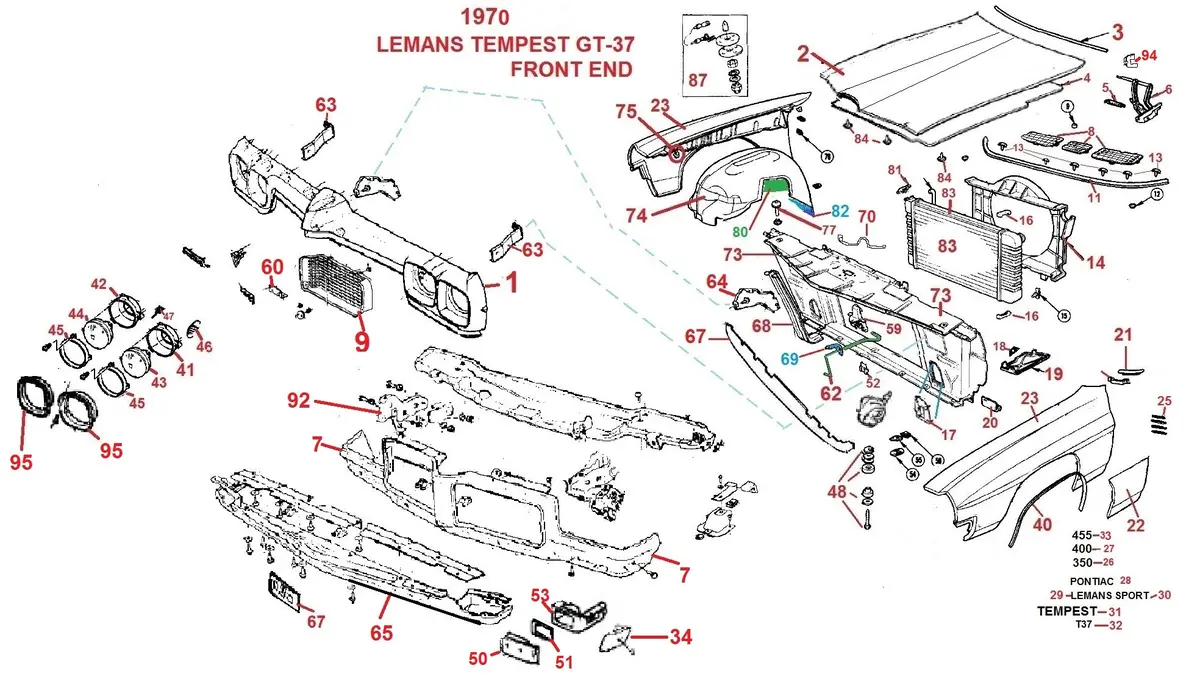 Entered 70 Lemans Front End, Drawing 1