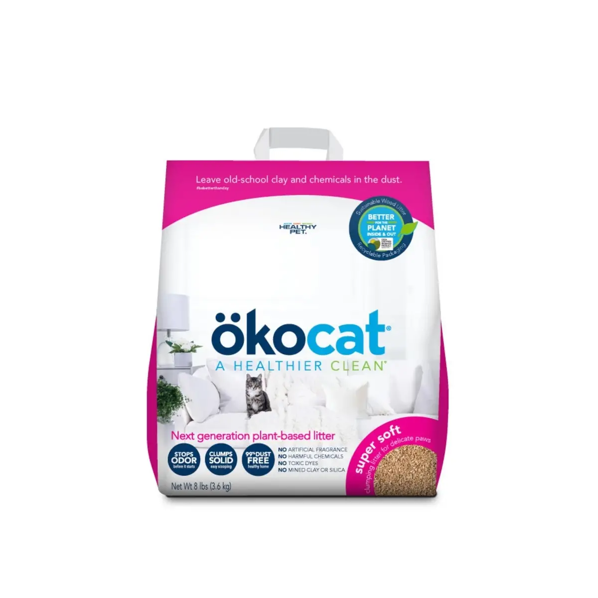 Okocat Litter Super Soft Clumping Wood Cat Litter 1