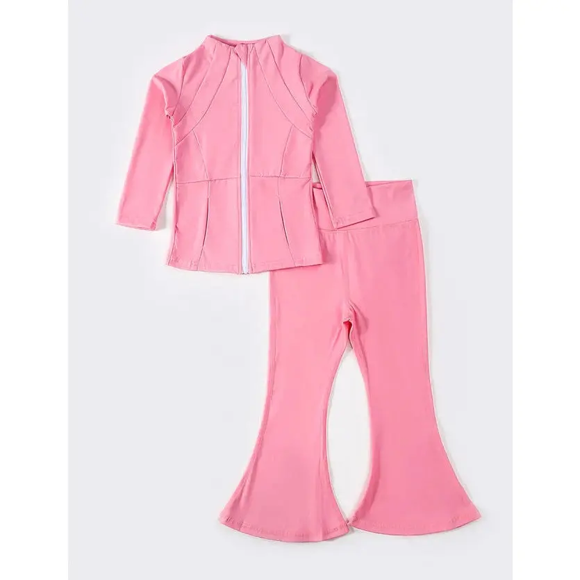 Sassy Soul Pink Active Girl Bootcut Pants Set 220702 1