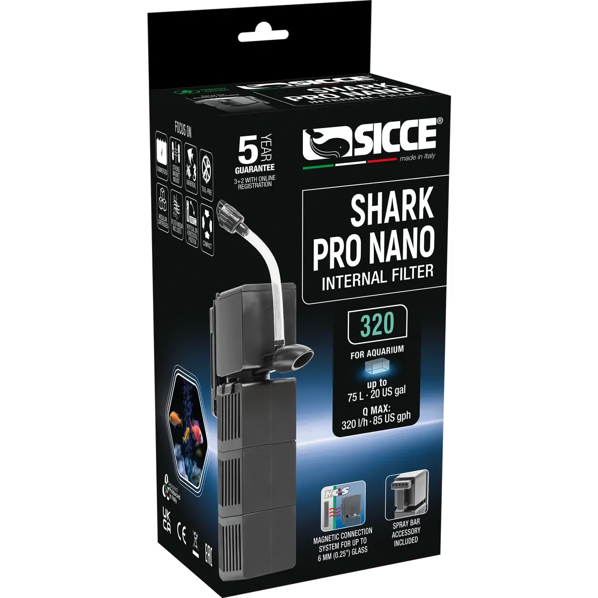 Sicce Shark Pro Nano Internal Filter 320 1
